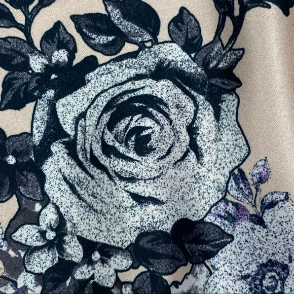 Silky Victoria’s Secret Pajama Top, Floral Button-up w/ Neon Pink Piping, Pocket - Picture 10 of 14